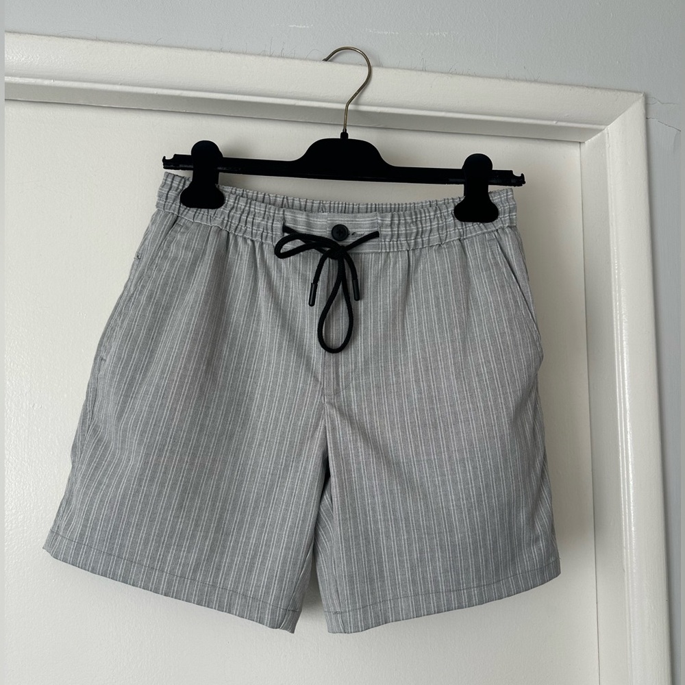 Topman pinstripe shorts with drawstrings